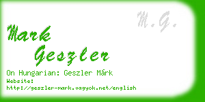 mark geszler business card